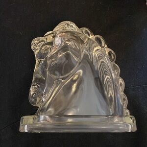 Federal Glass Horse Head book end open bottom DIY light possibility? 50’s Rizz